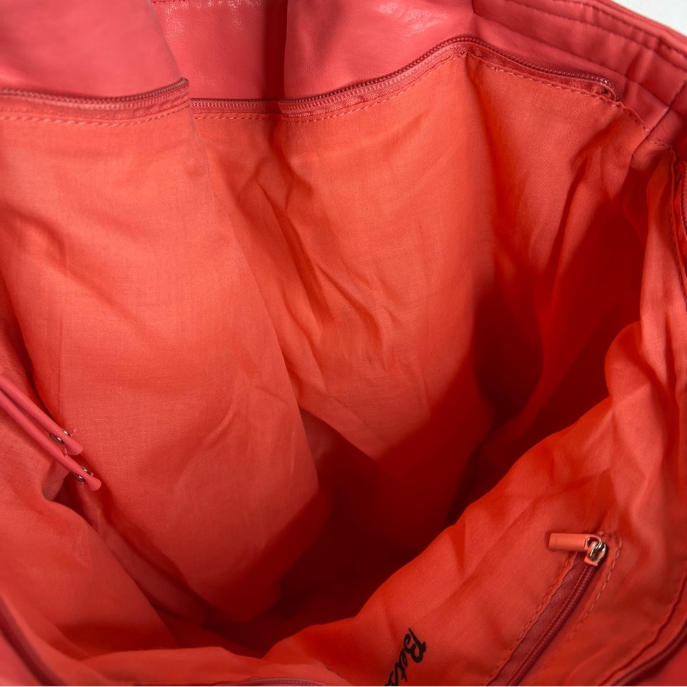 Betseyville Coral Ruffle Faux Leather Satchel Bag - Picture 9 of 16